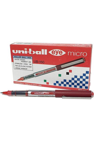 UNİ-BALL Eye Micro Roller Pen (Red, UB150, Pkt of 12)