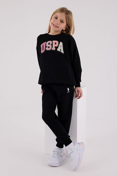 U.S. Polo Assn. U.S. Polo Assn Girls Black Tracksuit Set