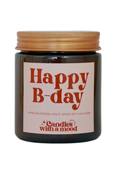 Candles with a mood Lumânare parfumată din ceară de soia HAPPY B-DAY portocal...