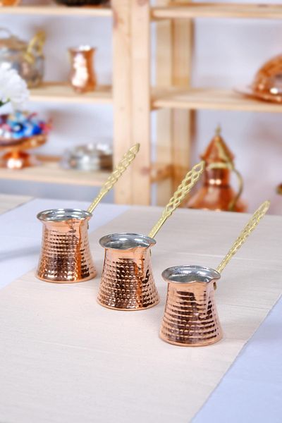 GÜR BAKIR Copper Coffee Pot for 4-5 People