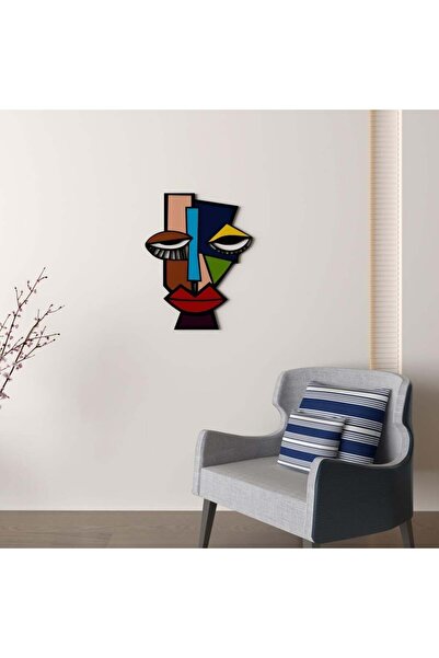 4gdran منحوتة الفن السريالي ثلاثية الأبعاد تصور شكل وجه ملون