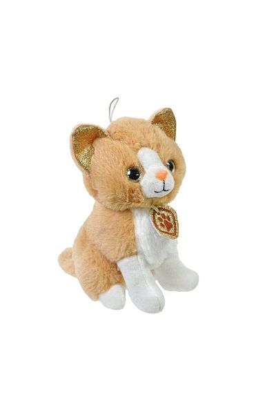 divendi-ro Cat with Ears with Gold Glitter, polyester, 10×12×18 cm, white/beige