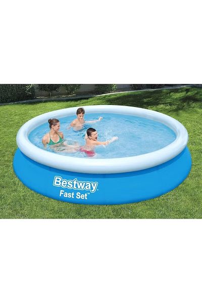BESTWAY Fast Set Family Swimming Pool 366x76cm – Easy Setup Inflatable Pool