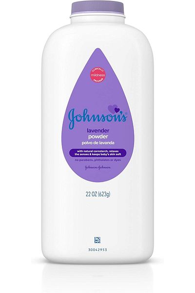 Johnson & Johnson Lavender Baby Powder with Naturally Derived Cornstarch, Hypoallergenic and Paraben