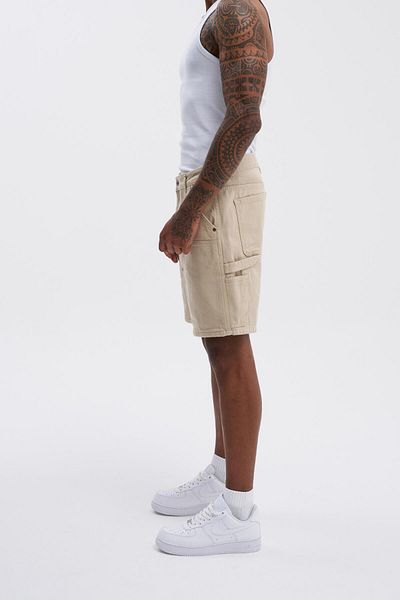 Machinist Men's Oversize Light Beige Short Shorts