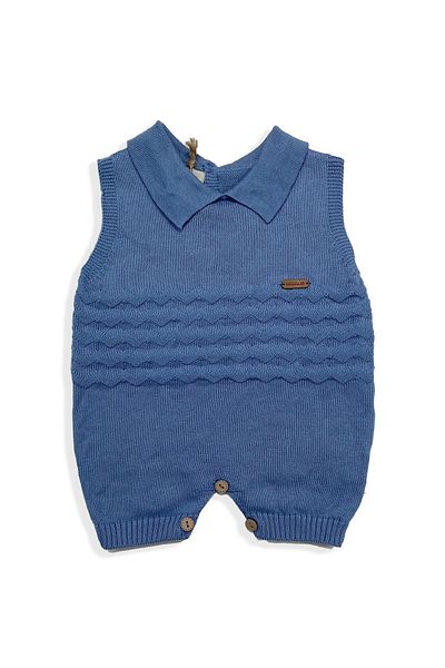 Uludağ Triko Indigo Baby Boy Organic Cotton Zigzag Shorts Boy Jumpsuit
