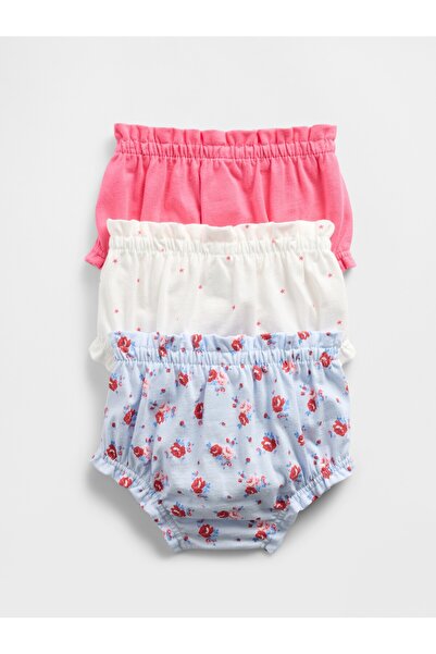 GAP Bebek Pembe 3'lü Organik Pamuk Volanlı Şort Seti