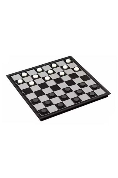 FOXMAG24 Joc 3 în 1, cu șah, dame și table, magnetic, dimensiuni 36 cm, metalic, negru/alb