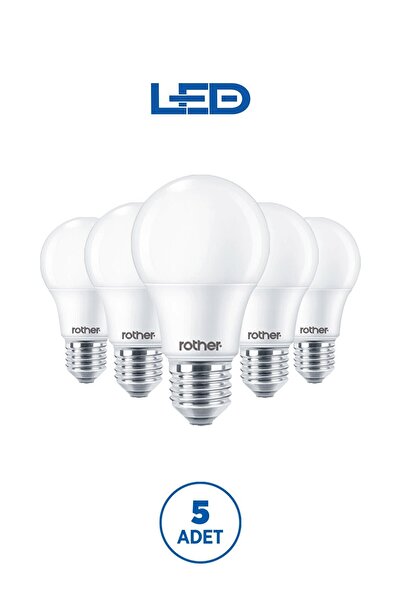 Rother RTL01115-5 A60 LED Ampul 15W E27 1520 Lümen 4000K Gün Işığı Enerji Tasarruflu Ampul 5 Adet