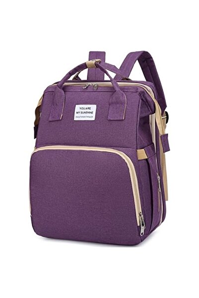 Flippy Mom Backpack with Folding Cot & Changing Base, Water-Resistant, Thermal Pocket, 42x32x22 cm,