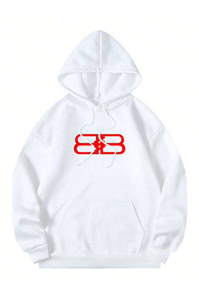 StartMore White Unisex Men/Women Bb Colorful Custom Printed Oversize Hoodie
