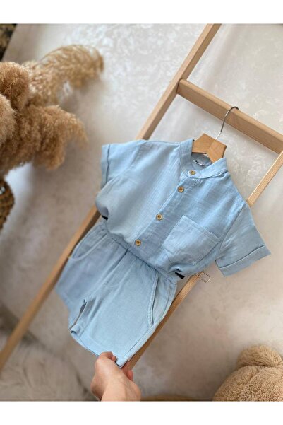 Uslukids Boy's Paris Muslin Fabric Bottom-Top Set