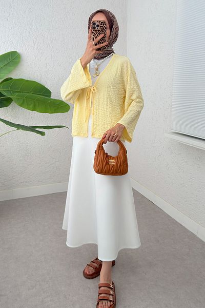 Salih Çelebi Bürümcük Kimono 2360 - Yellow