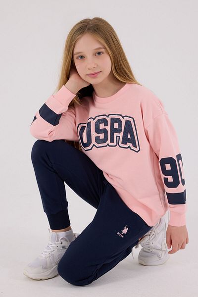 U.S. Polo Assn. Розов анцуг за момичета U.S. Polo Assn