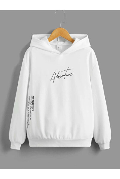 StartMore White Unisex Women/Men Adventure Colorful Oversize Hoodie