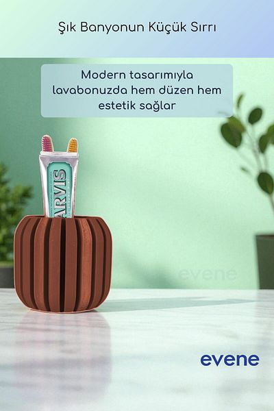 Evene Θήκη οδοντόβουρτσας Βάση οδοντόβουρτσας Βάση οδοντόβουρτσας Σκούρο καφέ Χρώμα Μοντέλο 79
