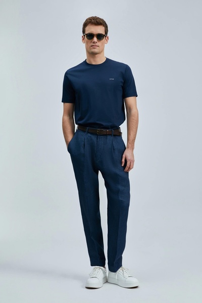 Lufian 111020262 Bran Men's Basic T-Shirt Men's T-Shirt Dark Blue