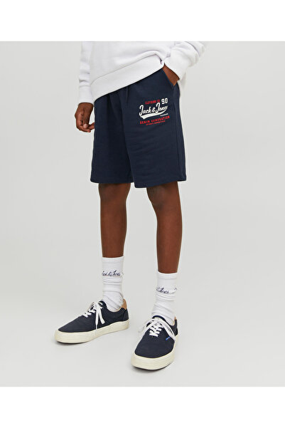 Jack & Jones Junior شورت خصر مطاطي للصغار - أزرق داكن