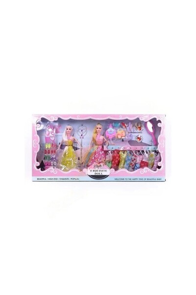 Biddy Pitty Set of 2 dolls with wardrobe, height 29 cm, various accessories, multicolor