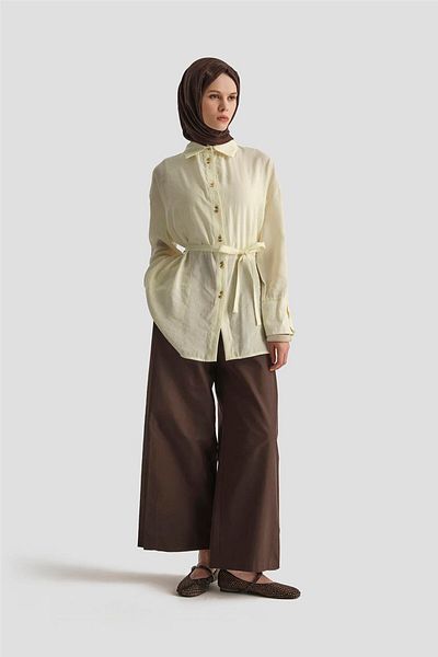 Armine Tunica cu detaliu centură 25KD9009 Galben deschis