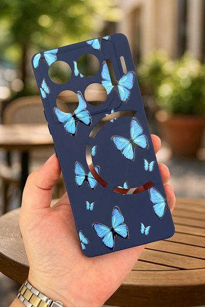 Vip Case حافظة Infinix GT 20 Pro-Blue Butterfly من السيليكون الممتص للصدمات، حافظة مطاطية كلاسيكية محمية277
