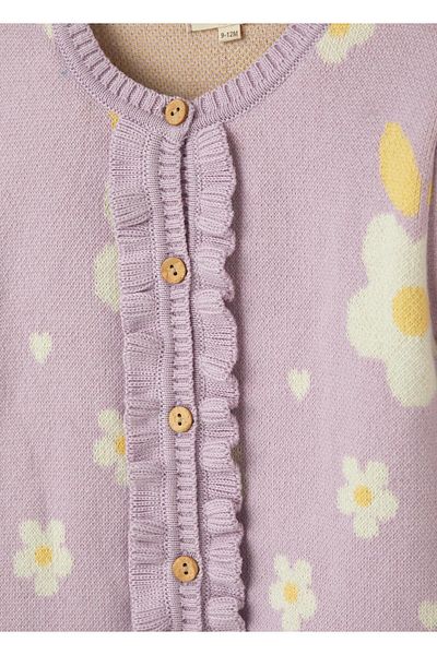 Uludağ Triko Lilac Organic Cotton Floral Jumpsuit