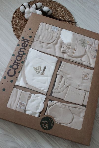 Caramell Barbosa 100% Cotton 10-Piece Newborn Hospital Discharge Set (56-62cm) New Season