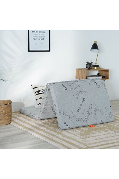 Danube Home Houston Tri Fold Mattress 180X90X6 - Graphine Fabric cm | Single Bed Mattress | Medium Firm Feel