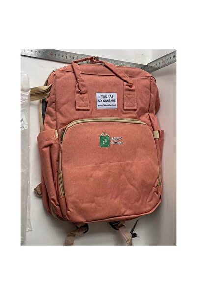 Flippy Rucsac multifuncțional pentru scutece cu pătuț pliabil și bază de înfășat, roz pudrat, 42x32x22 cm