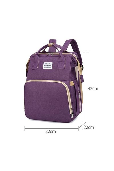 Flippy Rucsac multifuncțional, pliabil, pătuț, bază pentru înfășat, buzunar termic, violet