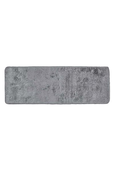 divendi-ro Decorative carpet for the hallway, long-pile pile look, non-slip surface, 160x60 cm, gray