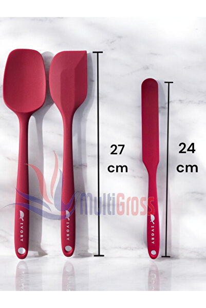 Multiamo Heat Resistant Silicone Colander Ladle Spatula Spoon Set (30-28-22-20 cm) 13 Pieces