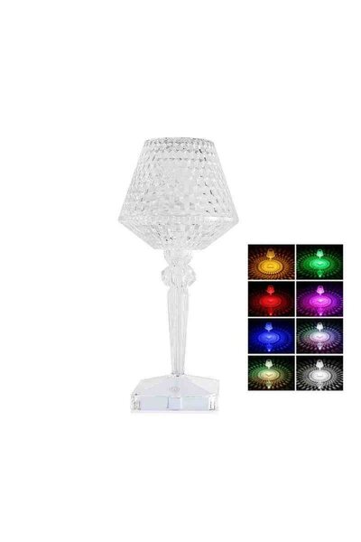 CLICK Lampă LED RGB cu 16 lumini cristaline, cu variator tactil, 3 niveluri de intensitate, încărcare USB, 3W, telecomandă