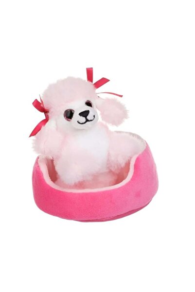 divendi-ro Cățeluș mini cu leagăn, poliester, 10 cm, roz