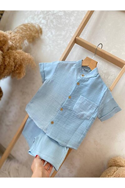 Uslukids Boy's Paris Muslin Fabric Bottom-Top Set