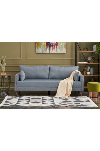 Vivense BELLA SOFT YATAKLI ÜÇLÜ KOLTUK, MAVİ