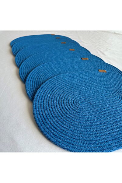 HHKARTS Jute Placemat, Table Decor Supla Oval Blue 30X40 Set of 6