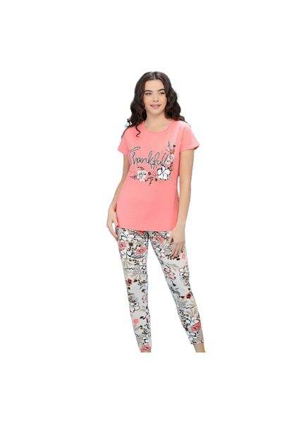 Generic Women's short-sleeved cotton pajamas