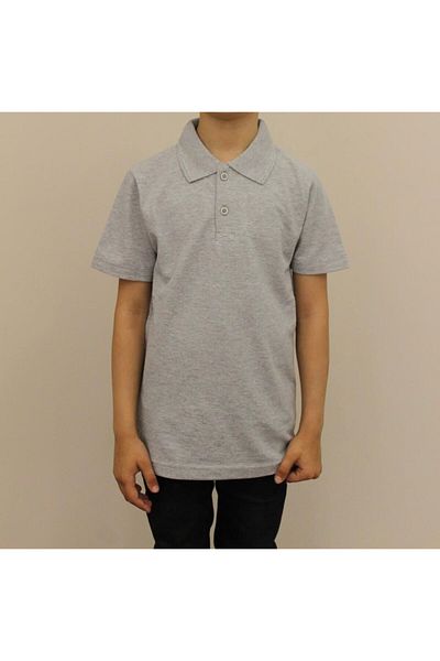 Selkar Global Children's 100% Cotton Solid Color Polo Neck Short Sleeve T-Shirt Gray - Gray - Selkrscrhpxold-Gri