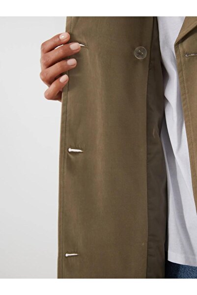 LC Waikiki LCW Modest Kruvaze Yaka Oversize Kadın Trençkot (W5)