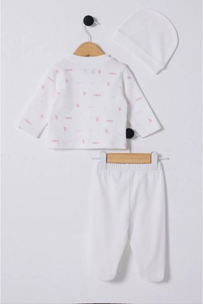U.S. Polo Assn. U.S. Polo Assn Usb2359 White Baby Girl 3-Piece Set