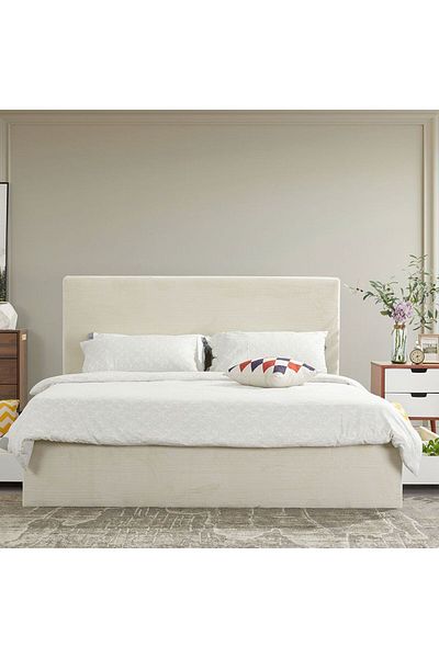 Danube Home Wesley 180x200 King Bed with 4 Drawers - Light Beige L218xW192xH121cm