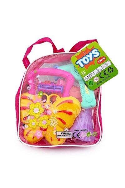 OEM Trusa de infrumusetare din plastic tip rucsac transparent cu manere textile, 17x20 cm