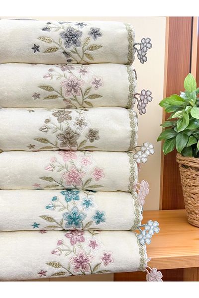 AYHANHOME Комплект от 6 бродирани цветни обеци с цветна зестра, 50x90, кърпа за ръце и лице