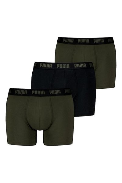 Puma , Set of boxers with logo waistband - 3 pieces, Black, Khaki, S