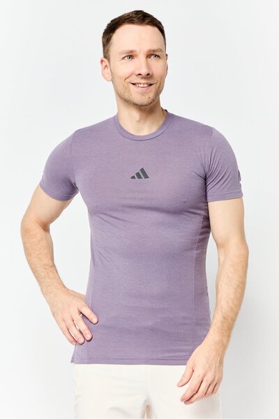 adidas Men Sportswear Fit Short Sleeves Training T-Shirt, Purple