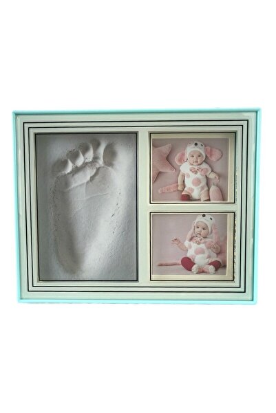 OEM Double Photo Frame with LEDs and Baby Section, Turquoise, 25x20 cm