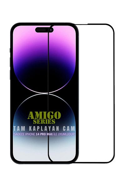 EVAX (Amigo Tam) iPhone 14 Pro Max Compatible Amigo Series Esd Hd+ Full Covering Tempered Glass Screen Protector
