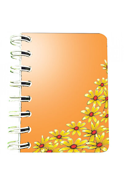 Editura Soapta stelelor Carnet cu spira Flori galbene, 7 x 10 cm, 75 foi veline