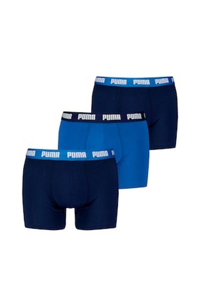 Puma Set de boxeri cu talie cu logo - 3 perechi, Albastru regal, Albastru marin, Mărime L